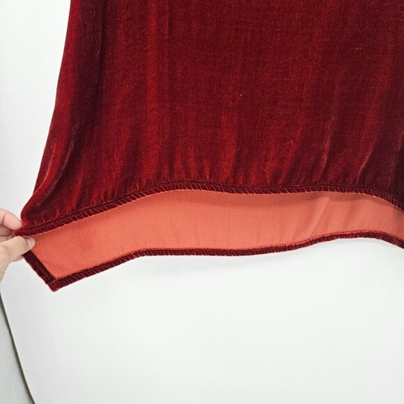 Cut Loose Velvet Tunic Top Red Women’s Size XS Artsy Lagenlook Relaxed Fit - Picture 5 of 13